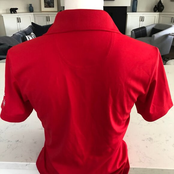 ONTOUR Athletic Short Sleeve 2 Button Pull On Poly Golf Polo Shirt Red Sz S NWOT - Picture 6 of 11